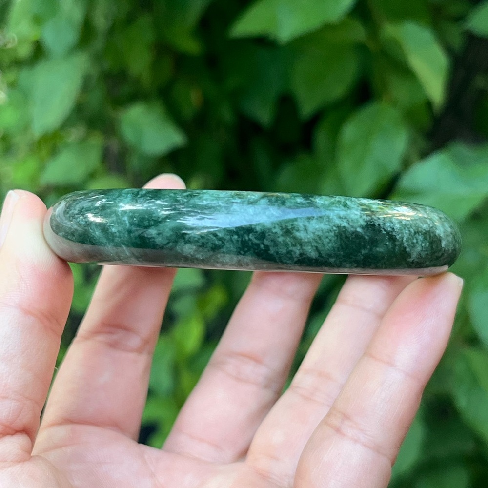 64.5mm Inner Diameter Dark Green Jade bangle